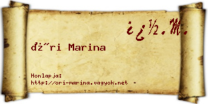 Őri Marina névjegykártya